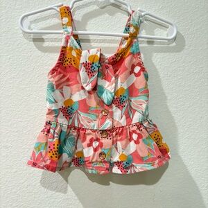 Vince Camuto Toddler Girls Floral Peplum Top - Size 2T